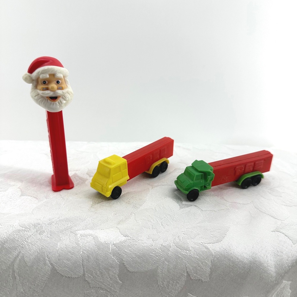 PEZ Candy Dispensers Red Santa Claus & 2 Vintage Series Semi-Trucks Collection